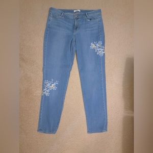 J Jill Weekender Embroidered Jeans SZ 12